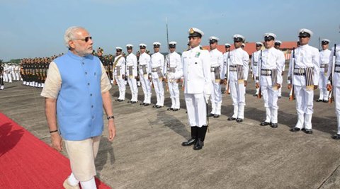 PM Narendra Modi addresses combined commanders’ conference on board INS ...