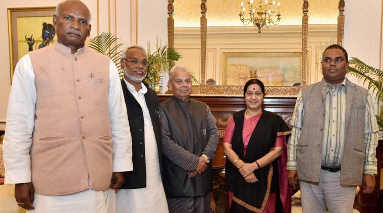 nepal, india, nepal india relations, nepal bloackade, nepal unrest, nepal protest, nepal madhesi protest, madhesi leaders sushma swaraj meet, india news, nepal news, world news, latest news