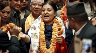 Bidya Devi Bhandari, mepal president, nepal president in india, Bidya Devi Bhandari india, nepal india, india nepal, india nepal relations, indian express news, india news, world news