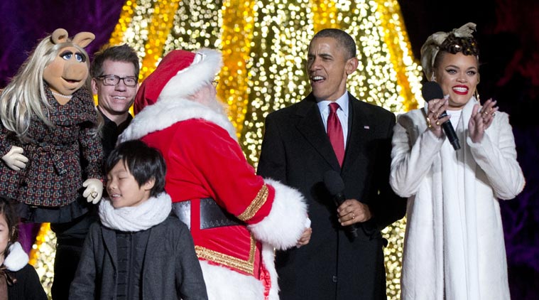 Barack obama, obama, san bernardino, california, christmas, usa national christmas tree, usa christmas tree, christmas in america, christmas in usa, world news, news
