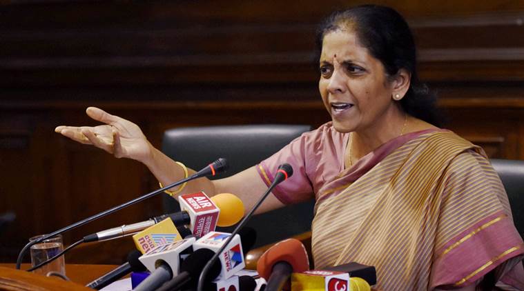 New Delhi: Minister of State for Commerce & Industry (Independent Charge) Nirmala Sitharaman addressing a press conference at Parliament in New Delhi on Thursday during the winter session. PTI Photo by Subhav Shukla (PTI12_3_2015_000227A)