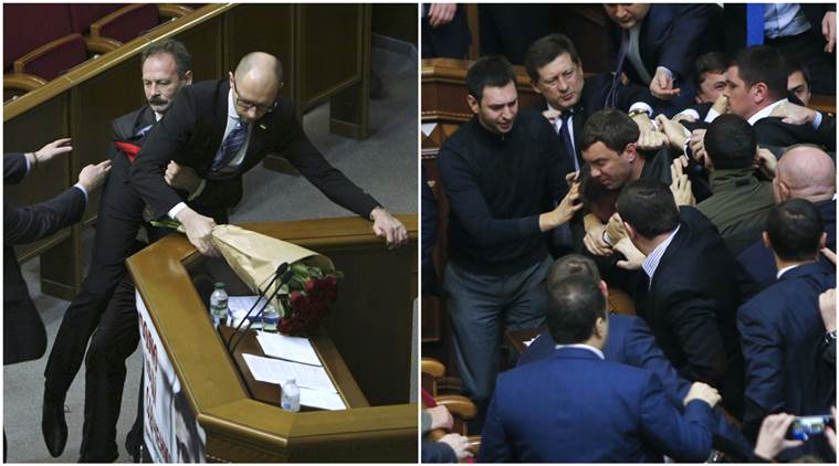 ukraine, ukraine parliament, ukraine parliament fight, ukraine pm, ukraine prime minister, ukraine pm dragged, ukraine news, world news