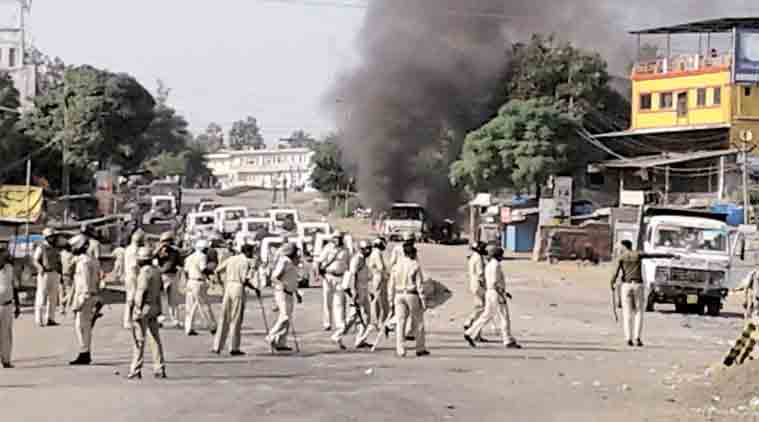 The clash in Vapi taluka on Tuesday.
