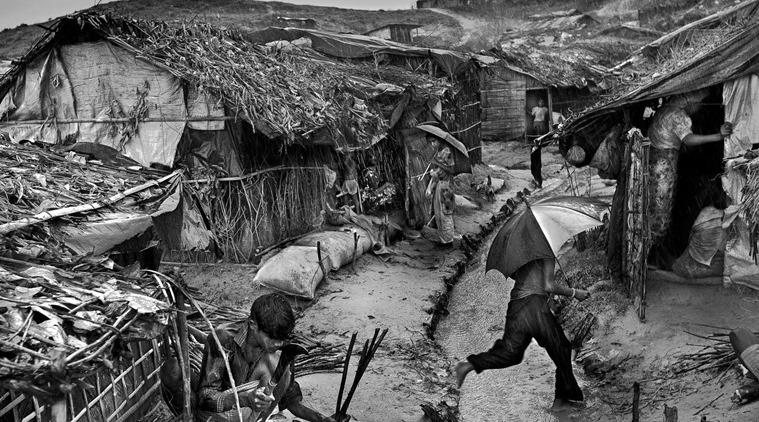 A girl skips in the refugee camp in Kutupalong, near Cox’s Bazar. (Source: Saiful Huq Omi)