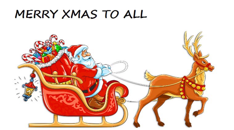 Santa sends out a mathematical message as he sets off. (Source: free clip art from yopriceville.com)