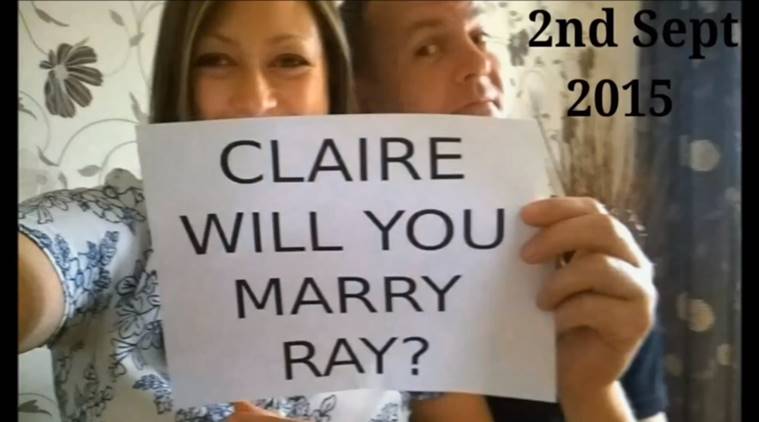 148-day proposal, romantic proposals, ray smith, claire bramley, grimsby couple, 148 selfie proposal