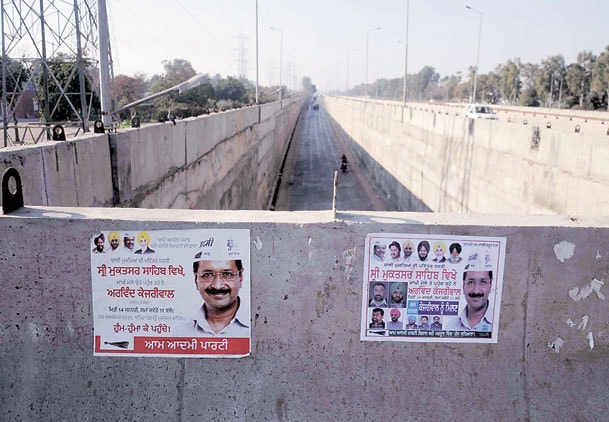 AAP, AAP poster, deface public walls, AAP chief Arvind Kejriwal, Maghi Mela, chandigarh news