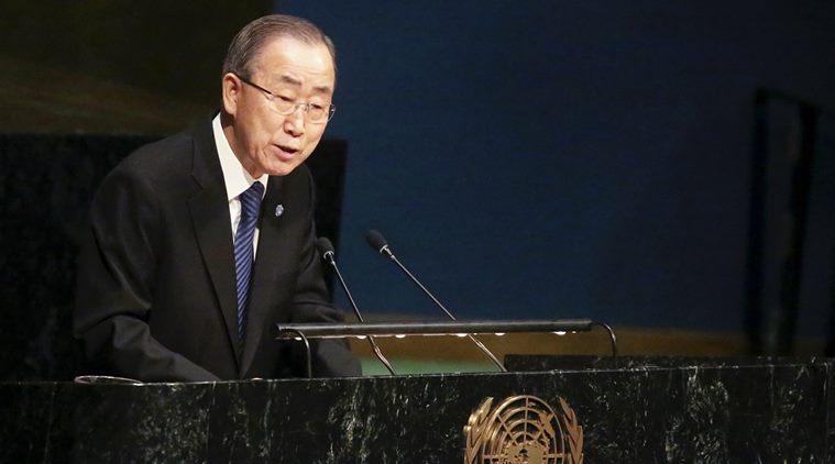 United Nations Secretary General Ban Ki-moon speaks during a ceremony to mark International Holocaust Remembrance Day at the United Nations headquarters in the Manhattan borough of New York, January 27, 2016. REUTERS/Carlo Allegri