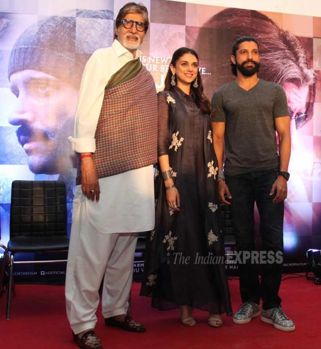 Amitabh Bachchan, Farhan Akhtar, Aditi Rao Hydari, Shabana Azmi, Javed Akhtar, Nandita Das, Wazir, Wazir screening, bollywood, entertainment