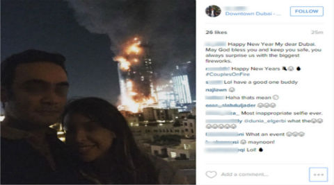 Most senseless selfie ever: Twitteratti slams couple who took selfie with  burning Dubai hotel | Trending News,The Indian Express