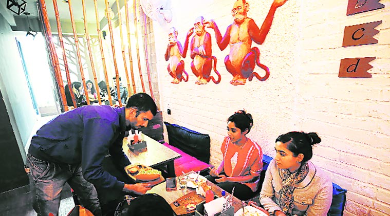 Patrons at Echoes in Satyaniketan Market, Delhi Ravi Kanojia