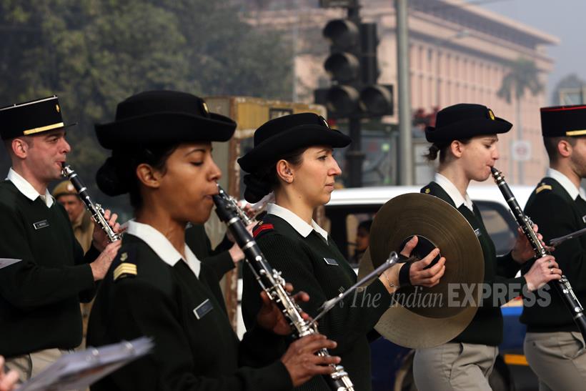 Republic Day Parade, Republic Day Celebration, French Troops, french soldiers, Republic Day Parade rehearsal, French President Francois Hollande, Republic Day Parade pics, Republic Day Parade Photos