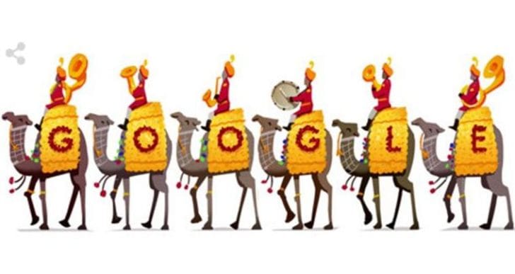 republic day, republic day 2016, google doodle, republic day doodle, google R-day doodle, BSF camels, BSF camel doodle, republic day parade, BSF camel contingent, google doodle camels