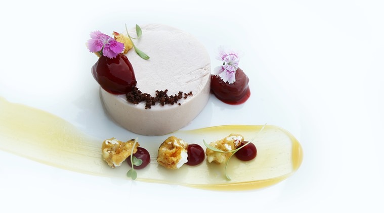 Guava Panacotta Passion Fruit Gel.