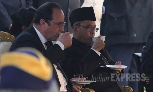 President Pranab Mukhrjee, At Home reception photos, At home reception phots 2016, French President Francois Hollande, Narendra Modi, Sonia Gandhi