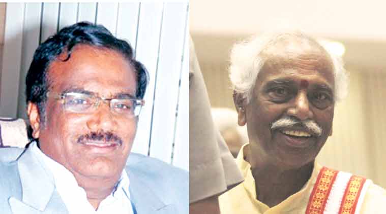 Minister Bandaru Dattatreya and Vice-Chancellor P Appa Rao.