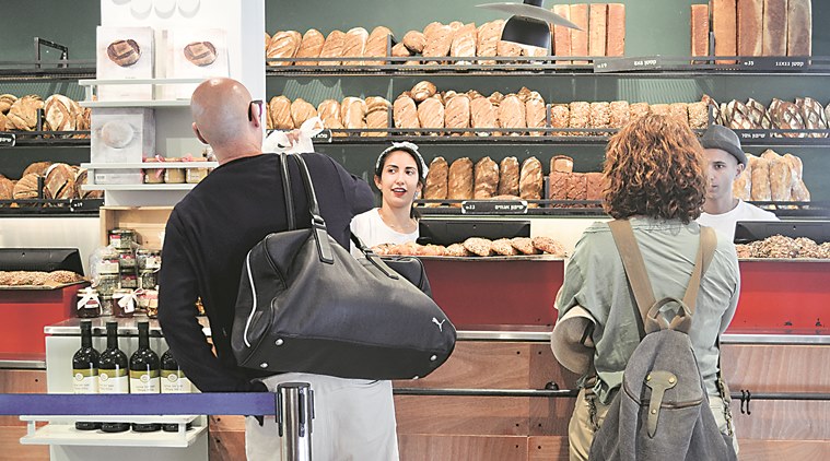 Shakshouka; the Lehamim Bakery in Tel Aviv’s Carmel Market. (Photo: Sona Bahadur)