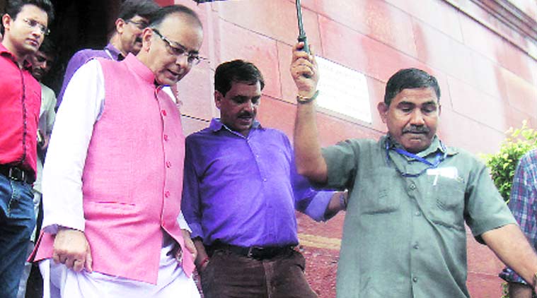 Arun Jaitley in Parliament the day he tabled the GST bill in the Rajya Sabha; the bill remains stuck. Anil Sharma