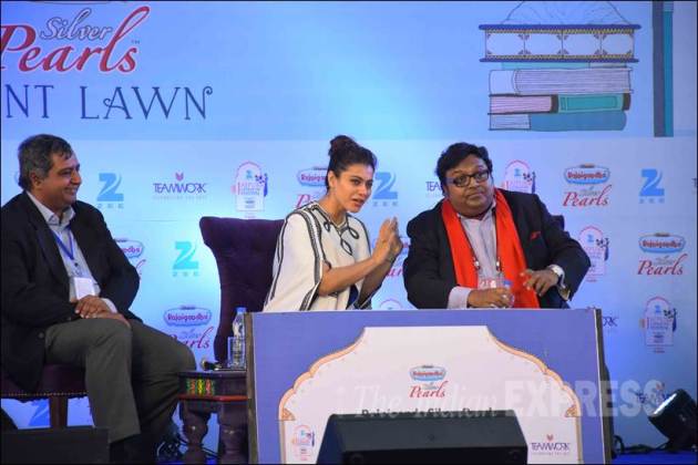 Kajol, Jaipur Literature Festival, Dilwale, Ashwin Sanghi, Ashwin Sanghi book, Jaipur Literature Festival news, Kajol lit fest, Kajol Jaipur Literature Festival, entertainment photos