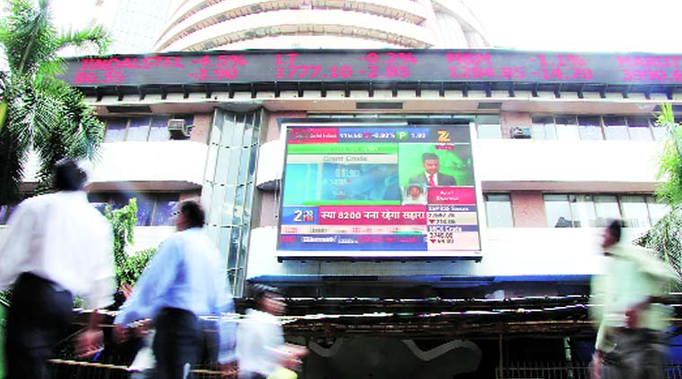 Digital Broadcast of stocks figures in Mumbai. Amit Chakravarty