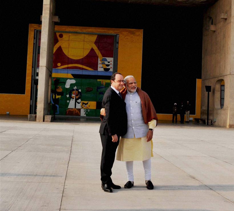 Francois Hollande, Narendra Modi, Rock Garden Chandigarh