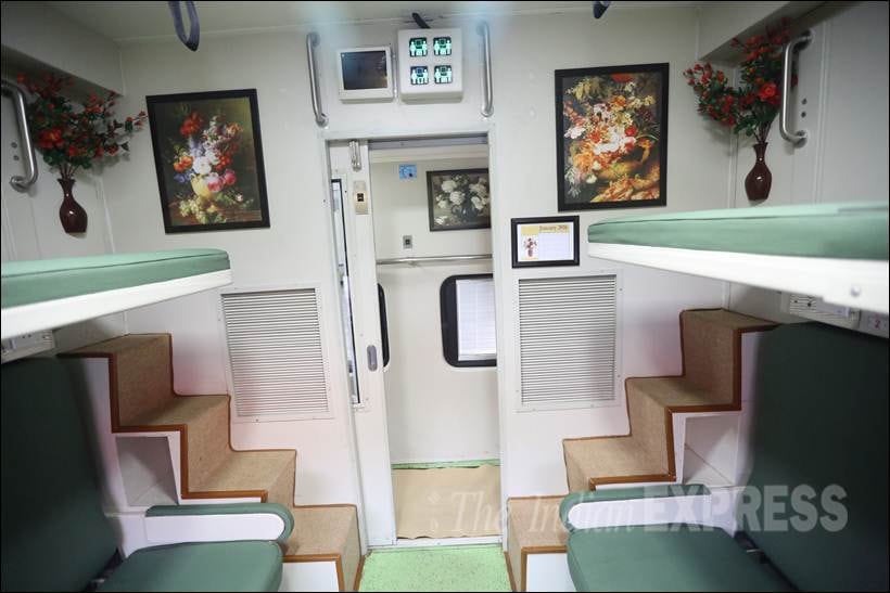 indian railway, new train coaches, New railway Coaches, indian Railway pic, indian railway photos, refurbished coaches, improved interior, safety measures, new toilet modules, Sleeper Classes bogies, AC Compartments, new coaches