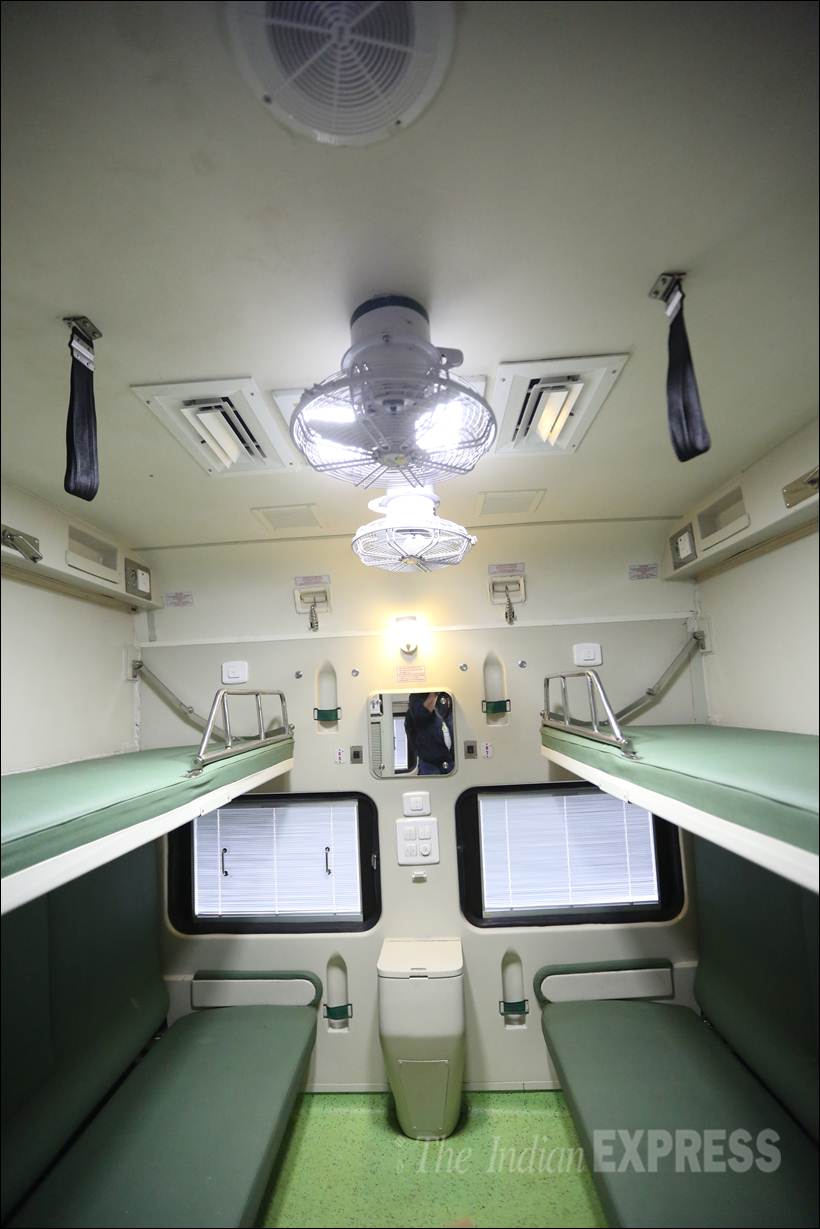 indian railway, new train coaches, New railway Coaches, indian Railway pic, indian railway photos, refurbished coaches, improved interior, safety measures, new toilet modules, Sleeper Classes bogies, AC Compartments, new coaches