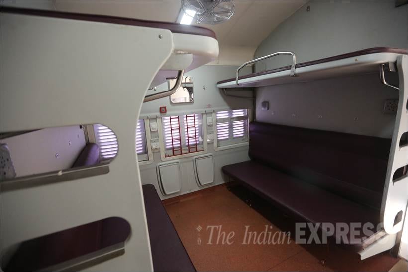 indian railway, new train coaches, New railway Coaches, indian Railway pic, indian railway photos, refurbished coaches, improved interior, safety measures, new toilet modules, Sleeper Classes bogies, AC Compartments, new coaches