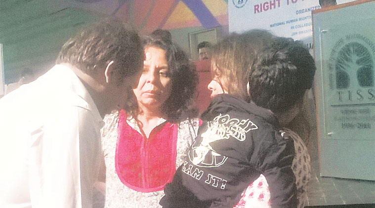 Ranjeeta (extreme right) with her son on Wednesday. Express