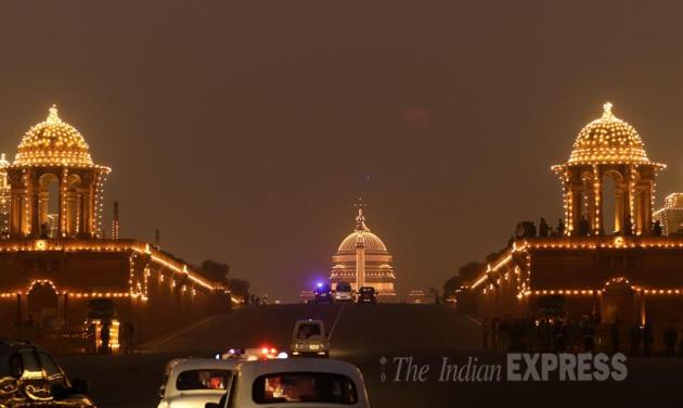 Beating Retreat ceremony, Beating Retreat ceremony Rehearsal, illuminated Rashtrapati Bhavan, Beating Retreat ceremony Pics, Beating Retreat ceremony Photos, President Buggy, tri services band, Camel cavalry, Raisina Hills, Rashtrapati Bhavan