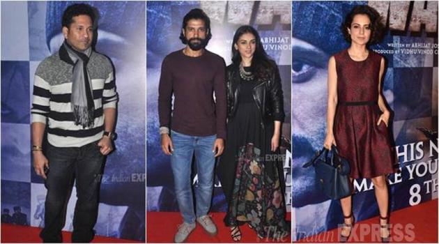 Sachin Tendulkar, kangna ranaut, Anjali Tendulkar, Amitabh Bachchan, Wazir, Wazir screening, Vidhu Vinod Chopra, Salim Khan, Helen, sharman joshi, raveena tandon, Anil Thadani, reema katgi, zoya akhtar, anil kapoor, chanky pandy, Bhavna Pandey, Anu Dewan, Sunny Dewan, ritesh sidhwani, Farhan Akhtar, Aditi Rao Hydari, Abhijat Joshi, dino morea, entertainment photos