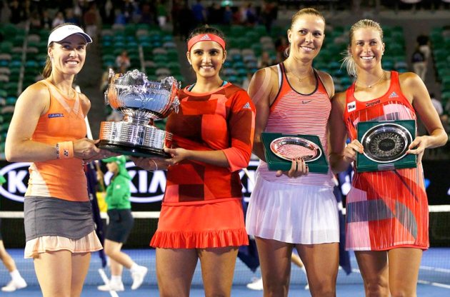 australian open, australian open 2016, australian open tennis, australian open tennis 2016, sania mirza martina hingis, sania mirza, martina hingis, Sania Mirza photos, martina hingis photos, sania mirza martina hingis photos, Sania mirza in australian open photos, martina hingis in australian open photos