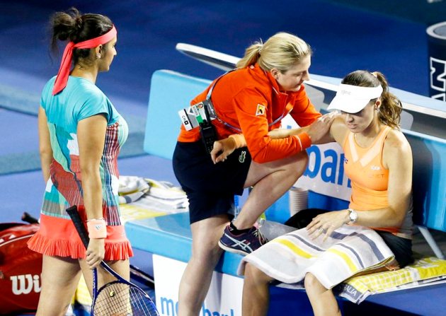 australian open, australian open 2016, australian open tennis, australian open tennis 2016, sania mirza martina hingis, sania mirza, martina hingis, Sania Mirza photos, martina hingis photos, sania mirza martina hingis photos, Sania mirza in australian open photos, martina hingis in australian open photos
