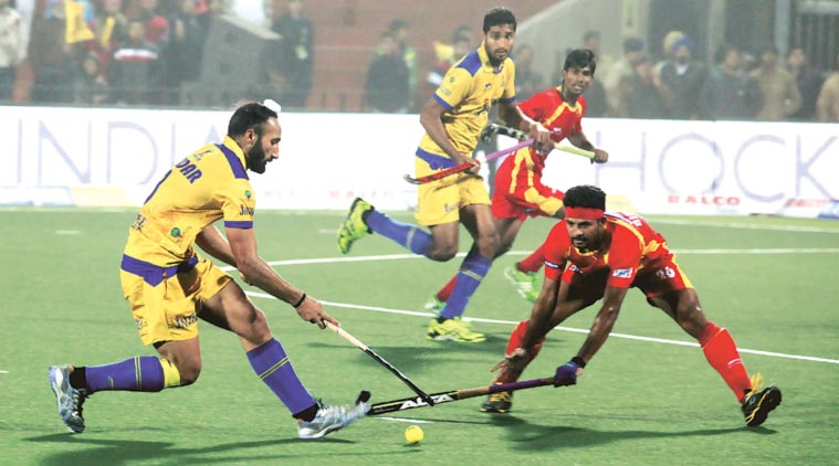 Sardar Singh assisted Jake Whetton’s second minute goal. (Express Photo by: Jasbir Malhi)