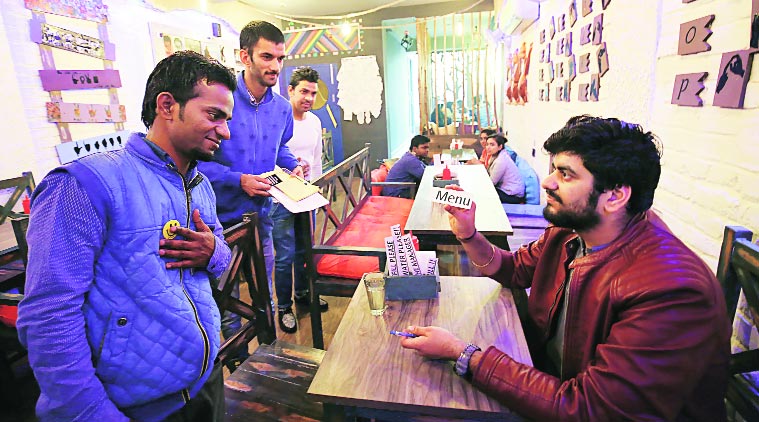 Patrons at Echoes in Satyaniketan Market, Delhi Ravi Kanojia