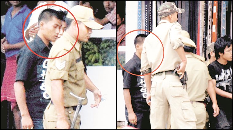 July 23, 2009. Photographs show a composed Sanjit Meitei being led away by commandos, one of whom reaches for his weapon. (© tehelka.com)