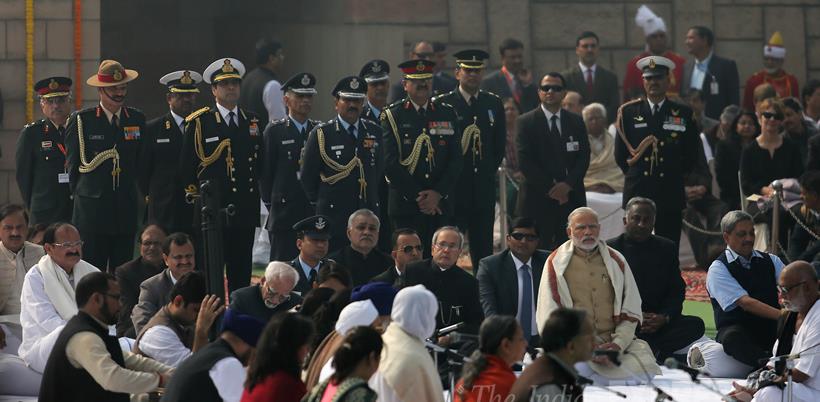 Mahatma Gandhi, Mahatma Gandhi Death Anniversary, Narendra Modi, Sonia Gandhi, Pranab Mukherjee, Hamid Ansari, Manmohan Singh, Sheila Dixit, Venkaih Naidu, Dalbir Singh, Arup Raha, Robin Dhowan, Mahatma Gandhi 68th Death Anniversary, Gandhi Death Anniversary Pics