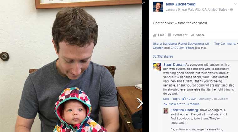 Mark Zuckerberg wades into vaccine debate with daughter’s shots photo ...
