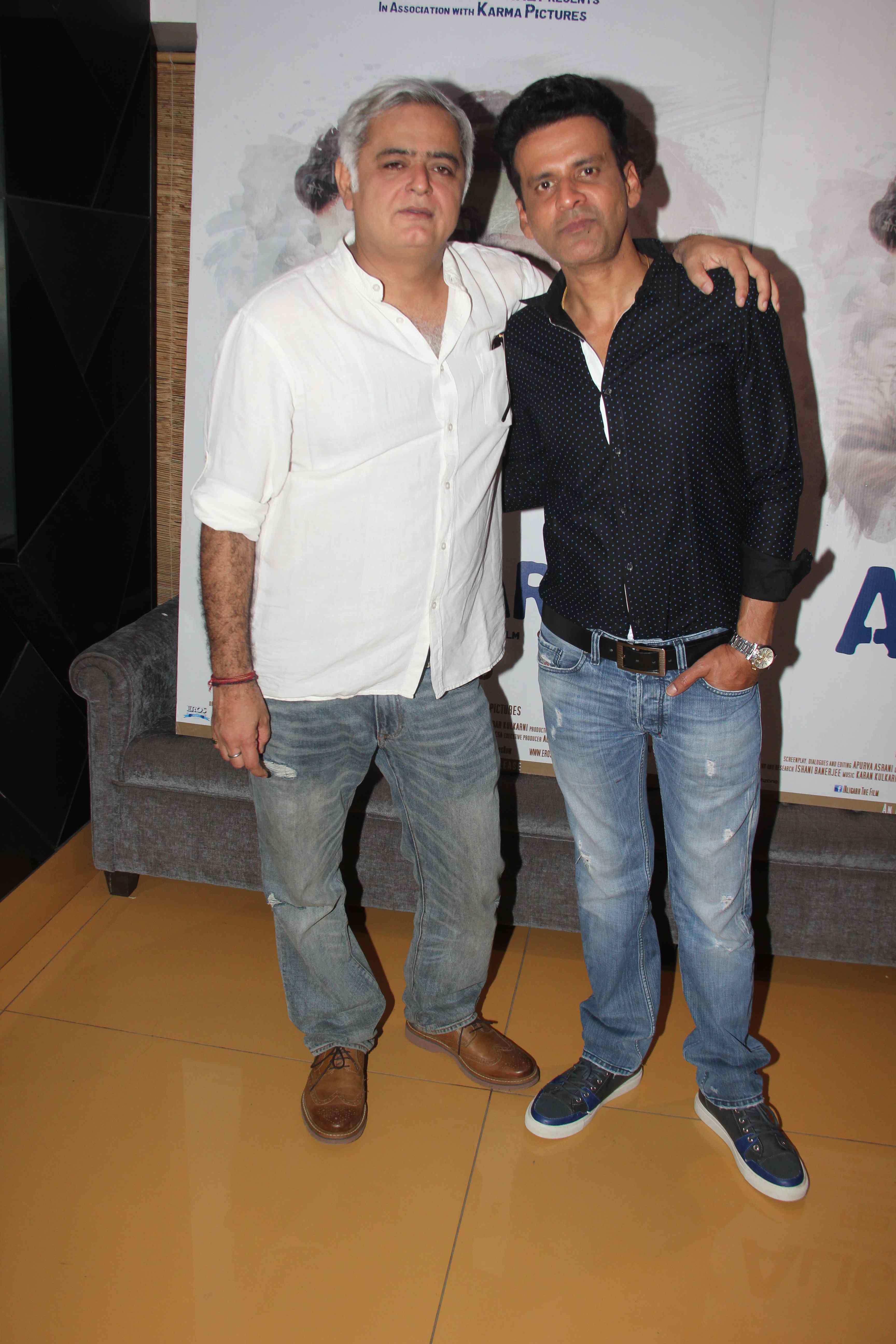 Manoj Bajpayee, Rajkummar Rao, Aligarh, Manoj Bajpayee Rajkummar Rao, Manoj Bajpayee Aligarh, Rajkummar Rao aligarh, Pooja Bedi, Hansal Mehta, Naseeruddin Shah, Aligarh Promotions, Manoj Bajpayee pics, Rajkummar Rao pics