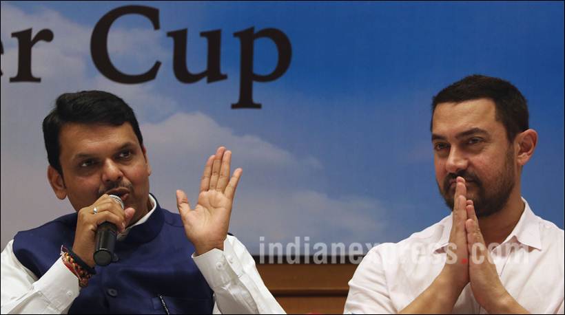 Aamir Khan, Devendra Fadnavis, Satyamev Jayate, Satyamev Jayate Water Cup, Aamir Khan Devendra Fadnavis, Maharashtra Chief Minister Devendra Fadnavis, Aamir Khan Pics, Aamir Khan Photos