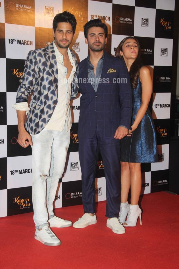alia bhatt, fawad khan, ssidharth malhotra