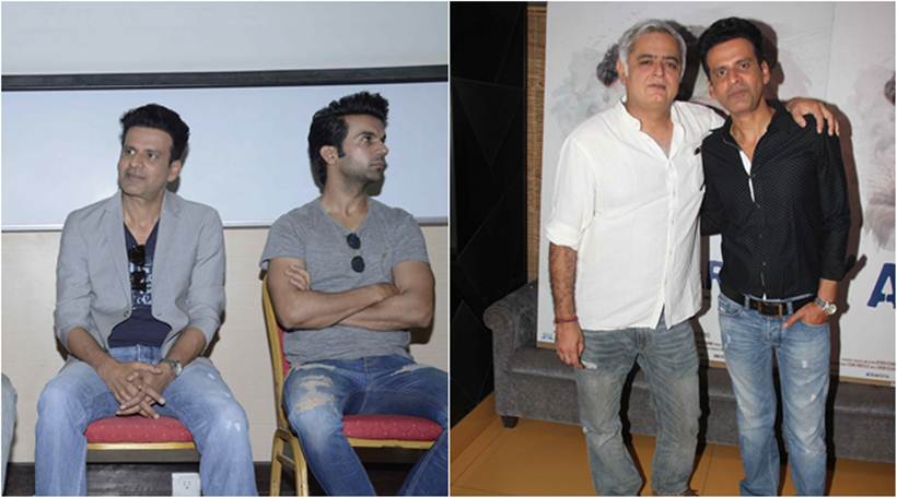 Manoj Bajpayee, Rajkummar Rao, Aligarh, Manoj Bajpayee Rajkummar Rao, Manoj Bajpayee Aligarh, Rajkummar Rao aligarh, Pooja Bedi, Hansal Mehta, Naseeruddin Shah, Aligarh Promotions, Manoj Bajpayee pics, Rajkummar Rao pics