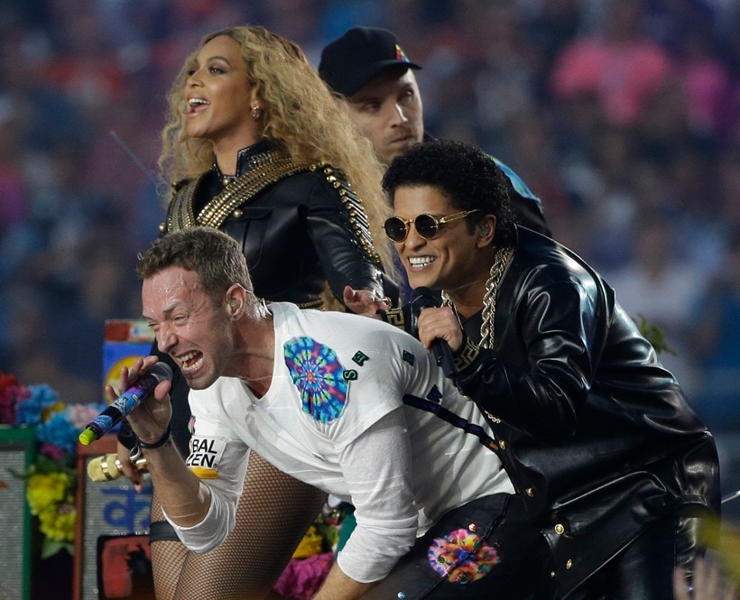 Beyoncé, Mark Ronson, Bruno Mars Join Coldplay for Super Bowl