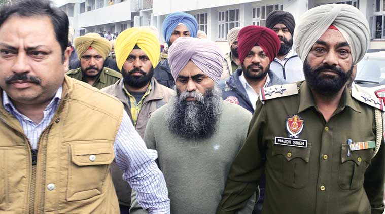 TADA convict Devinder Pal Singh Bhullar at Court Complex in Amritsar on Thursday.  (Source: Rana Simranjit Singh)