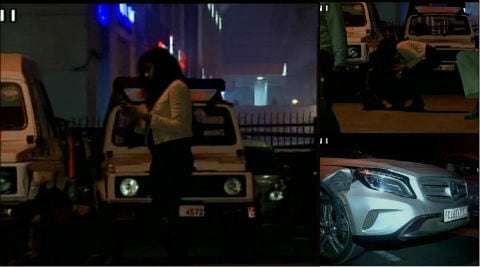 Watch: Drunk Delhi girl rams her car into a bike, creates ruckus on road