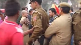 RSS, Protest Delhi, delhi police, police assault video, kejriwal, arvind kejriwal , kejriwal delhi police, police kejriwal, kejriwal news, police video