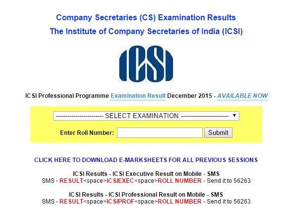 ICSI, icsi result 2015, icsi executive prog result, icsi ca results 2015, cs executive results 2015, cs professional 2015 results, cs dec 2015 exam, icsi.examresults.net