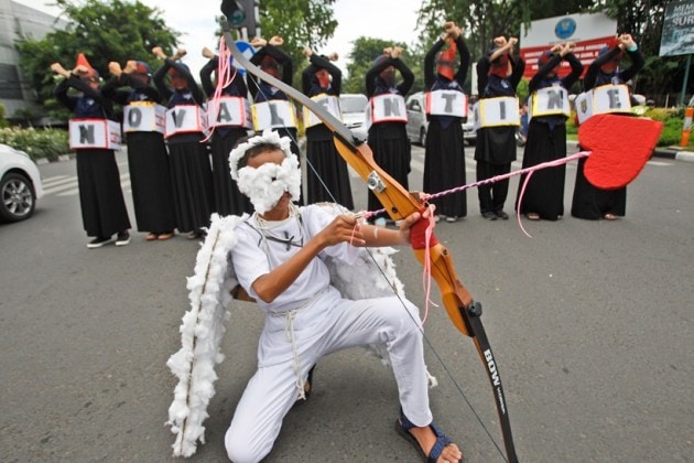 Valentines Day, Valentines Day protest, Indonesia, protest, Valentines Day Indonesia, Indonesia protest, Valentines Day news