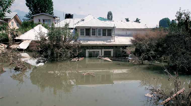 Agha Shahid Ali’s submerged house in Srinagar’s Rajbagh. (File Photo)
