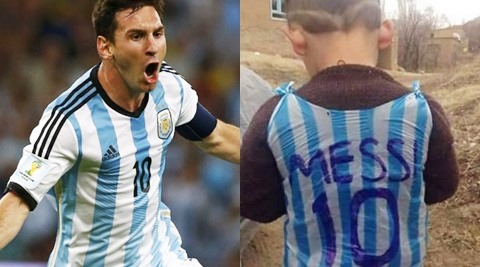 Look At How Happy The Boy Who Made A Messi Plastic Bag Shirt Is